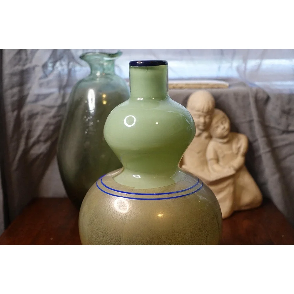 Vintage Richard Jones Large gourd‎ like shape hand blown art glass vase